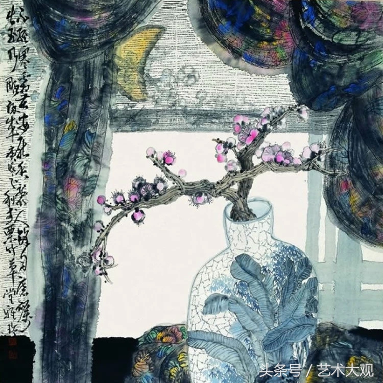 郭怡琮国画花卉作品欣赏图片,梁至淳国画花鸟作品欣赏