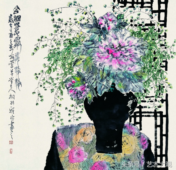 郭怡琮国画花卉作品欣赏图片,梁至淳国画花鸟作品欣赏