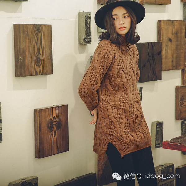复古风宽松毛衣,复古麻花毛衣中长款羊绒