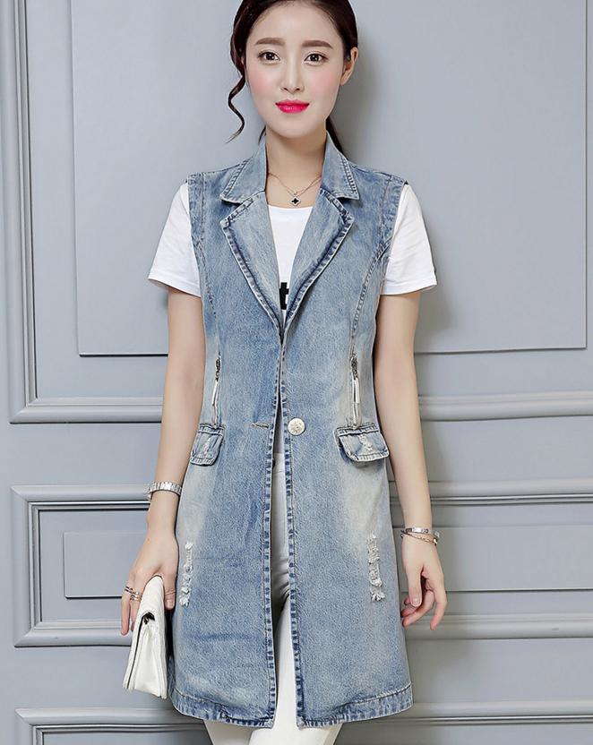 春季牛仔马甲,牛仔宽松时尚马甲