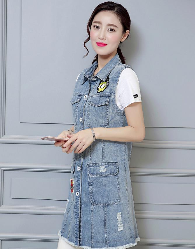 春季牛仔马甲,牛仔宽松时尚马甲