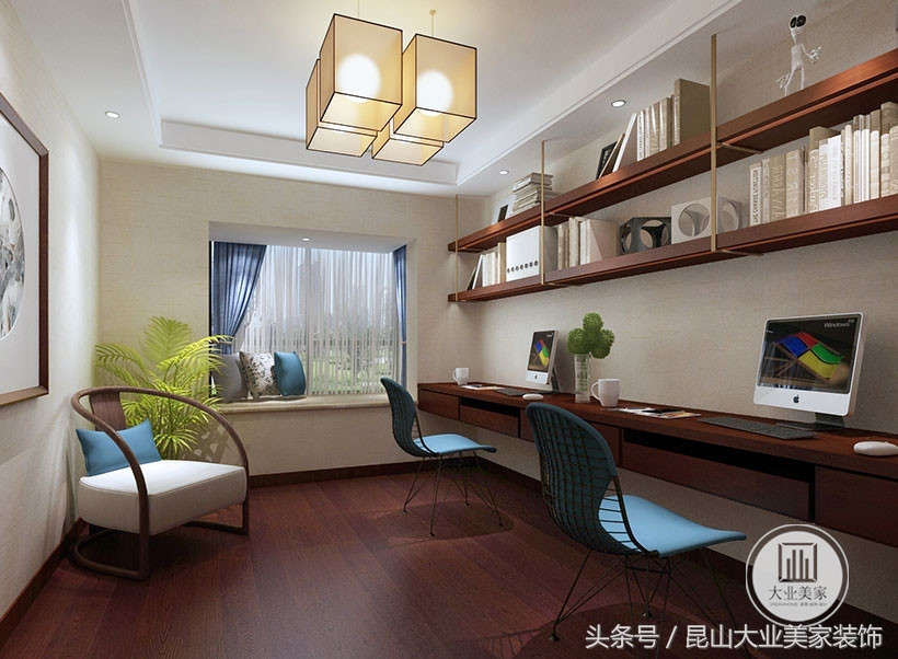 昆山江南理想100平户型装修效果图,昆山新中式风格家庭装修效果图