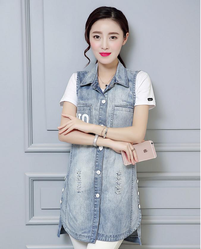 春季牛仔马甲,牛仔宽松时尚马甲