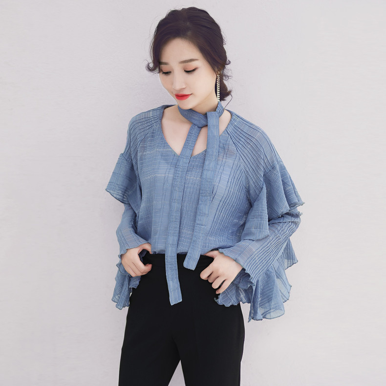 潮流荷叶边衬衫,荷叶边潮流衬衫