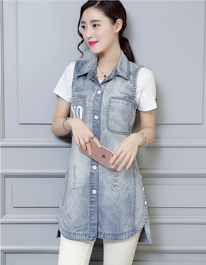 春季牛仔马甲,牛仔宽松时尚马甲
