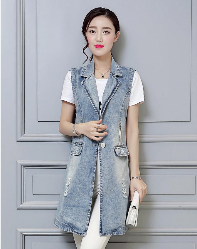 春季牛仔马甲,牛仔宽松时尚马甲