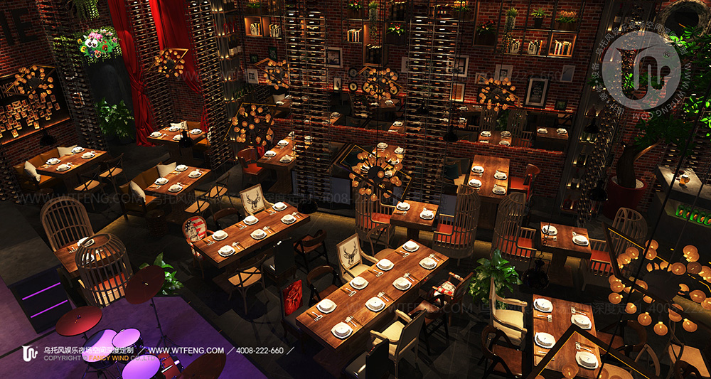 200平县城音乐餐吧设计,清吧音乐餐厅设计