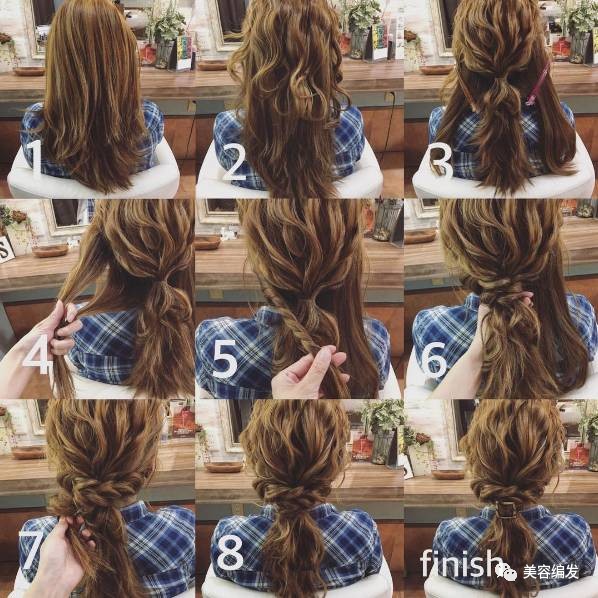 1分钟速成5步唯美森女编发,韩式斜刘海编发图解