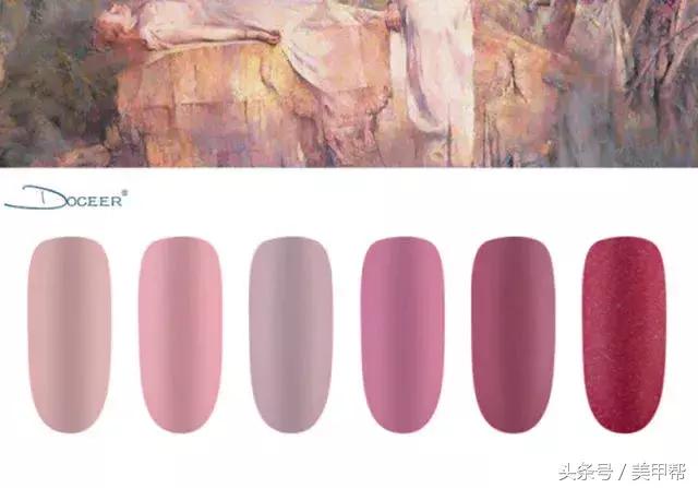 干美甲款式图片大全,蜜糖小姐美甲焦糖玫瑰色款式