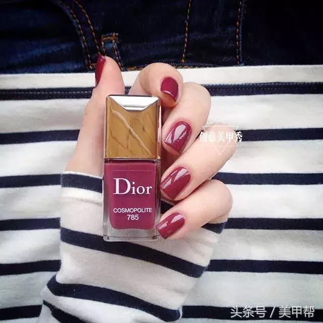 干美甲款式图片大全,蜜糖小姐美甲焦糖玫瑰色款式