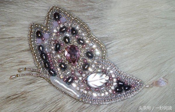 淡水珍珠串珠蝴蝶,羽毛串珠珍珠胸针