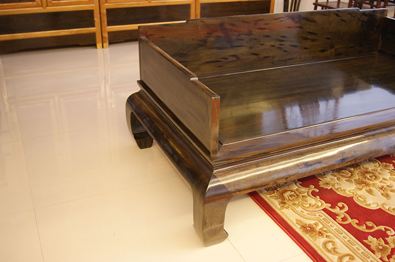 金丝楠阴沉木龙胆纹摆件图片,金丝楠阴沉罗汉床