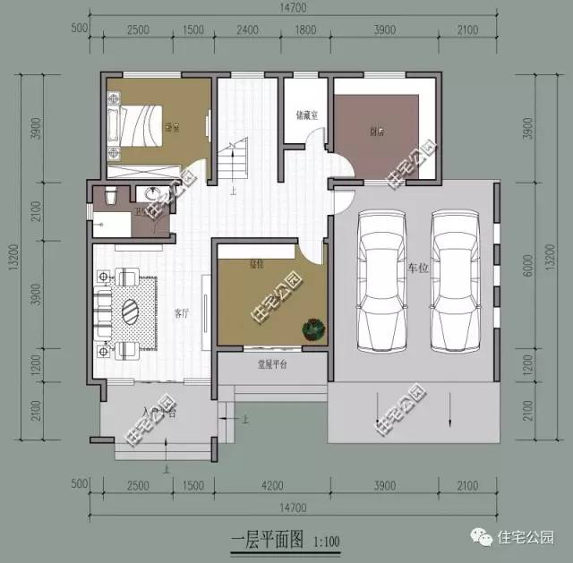 10米x11米现代别墅一层,17*10二层现代简约别墅
