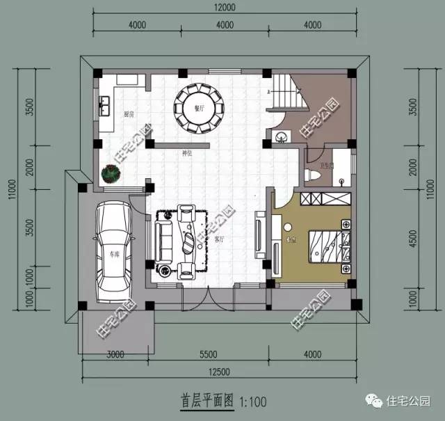 10米x11米现代别墅一层,17*10二层现代简约别墅