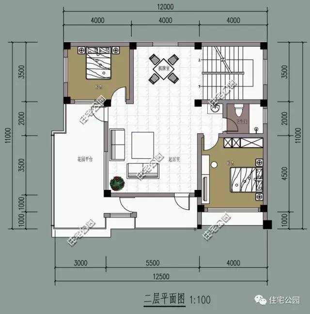 10米x11米现代别墅一层,17*10二层现代简约别墅