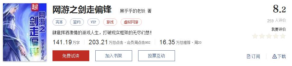 起点8.2分高评分精品网络小说,50本网络小说巅峰神作推荐