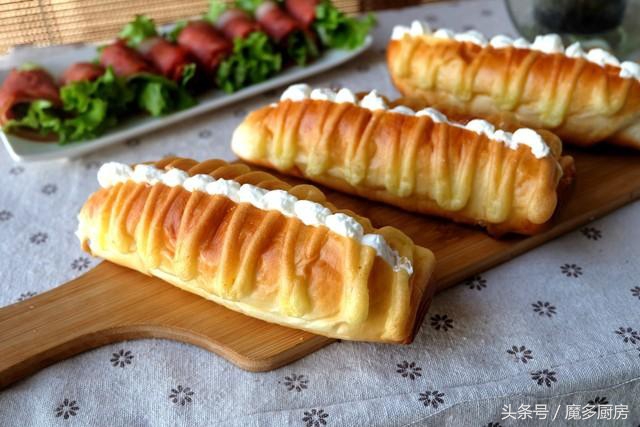 奶油毛毛虫面包松软香甜超好吃,奶油毛毛虫面包