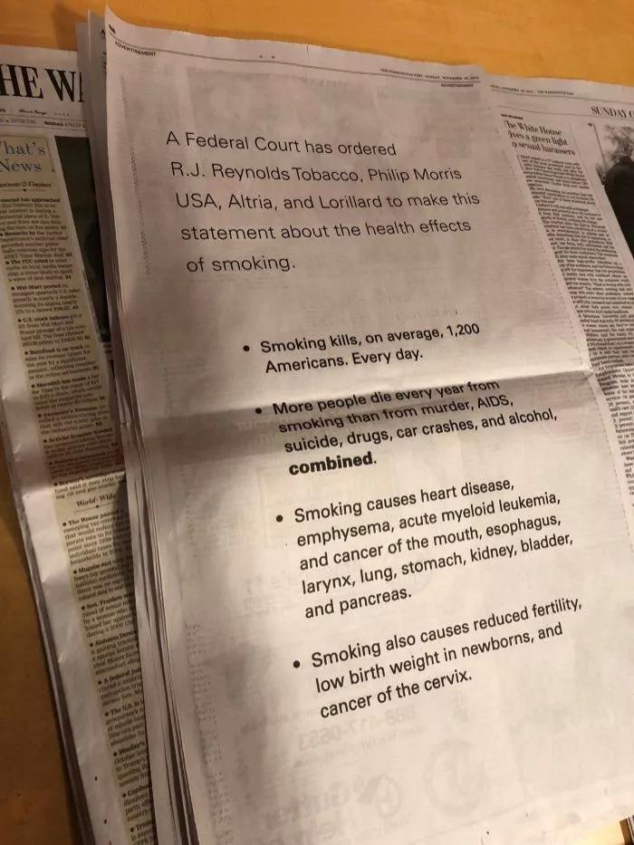 历时18年，美国政府终于让*草烟**公司上电视“认罪”