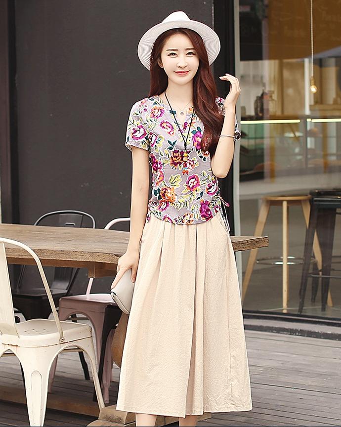 棉麻裙子套装，以质朴之色，点缀美丽梦想！