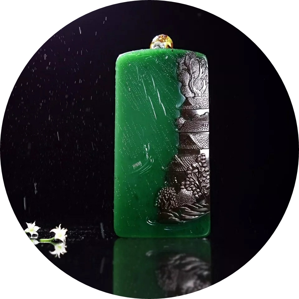 玉雕碧玉仕女 (玉雕碧玉花鸟)