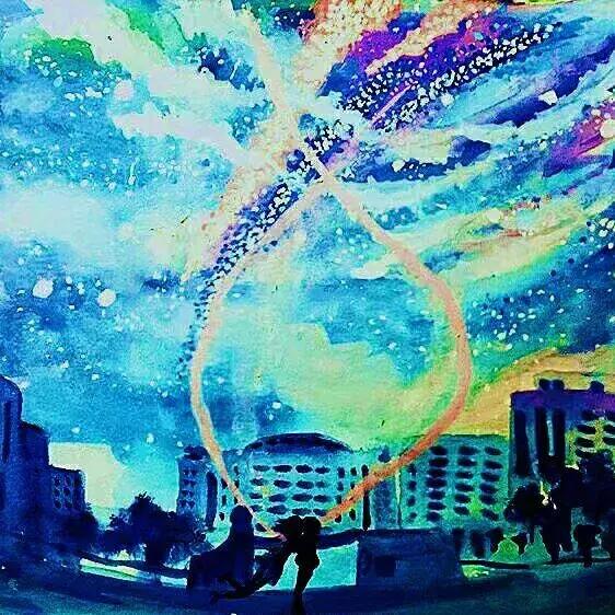 历城二中文化墙,手绘二年级作品