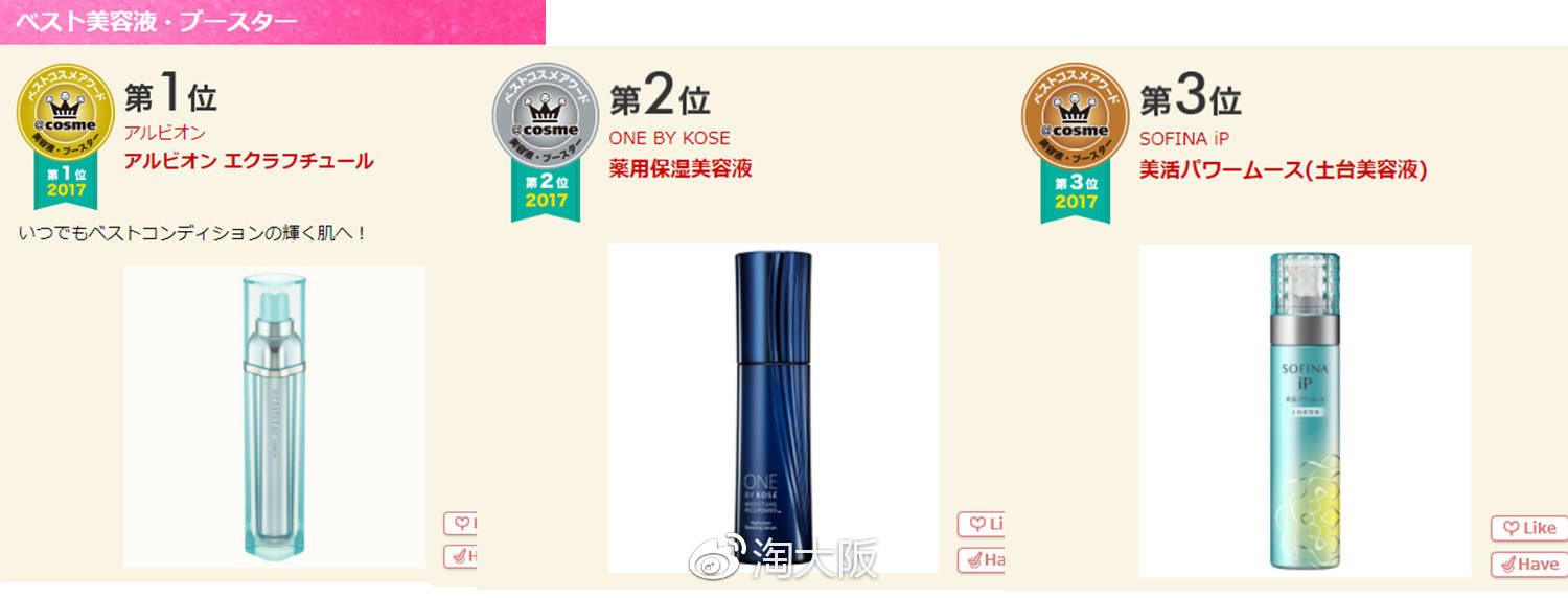 第一名竟然不是Dior，快跟着cosme买买买