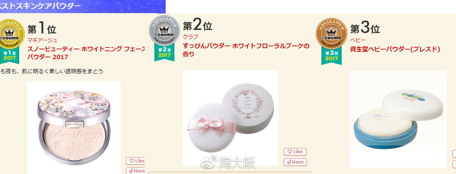 第一名竟然不是Dior，快跟着cosme买买买