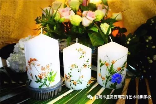 手工腊梅花蜡烛教程,植物压花蜡烛diy沙龙活动