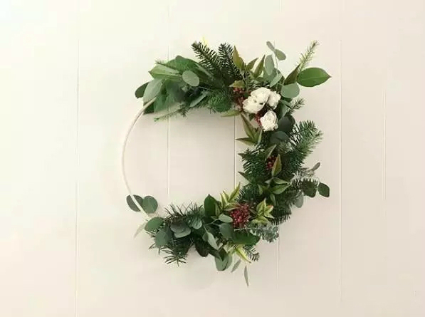 花艺视频教程气球鲜花,嘉星圣诞花环diy