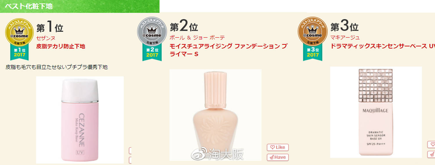 第一名竟然不是Dior，快跟着cosme买买买