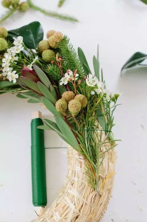 花艺视频教程气球鲜花,嘉星圣诞花环diy