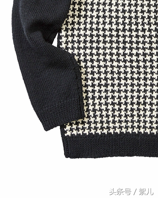 千鸟格永恒的经典,经典千鸟格咖啡色加厚一体绒毛衣