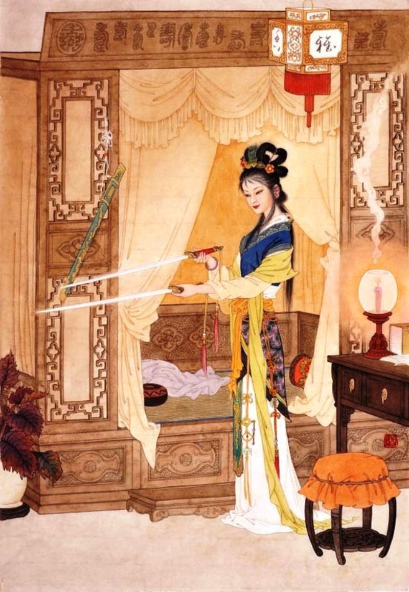 项维仁人物线描画稿,项维仁线描仕女新作集萃