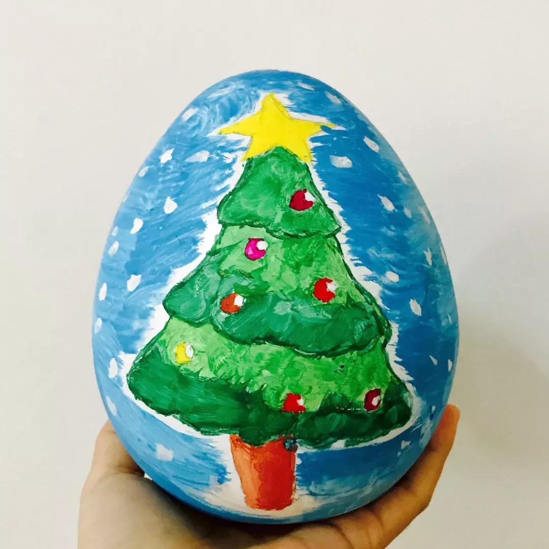 蛋壳画圣诞节,蛋壳画圣诞