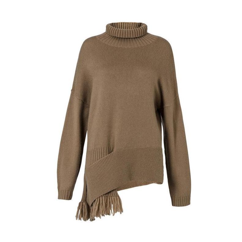 高领针织小黑裙两件怎么搭配,超长修身高领毛衣裙如何搭配