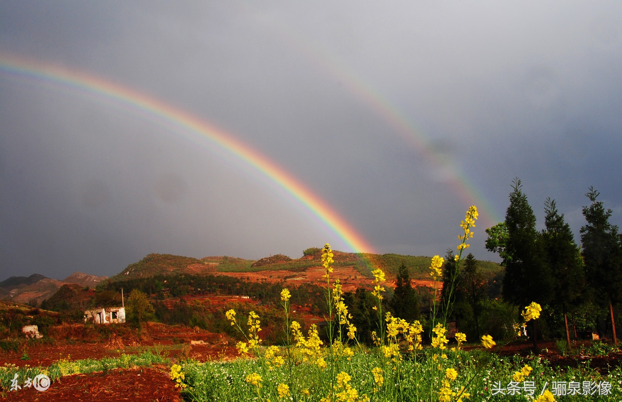 旅游遇到彩虹是幸运,旅行雪山拍照技巧