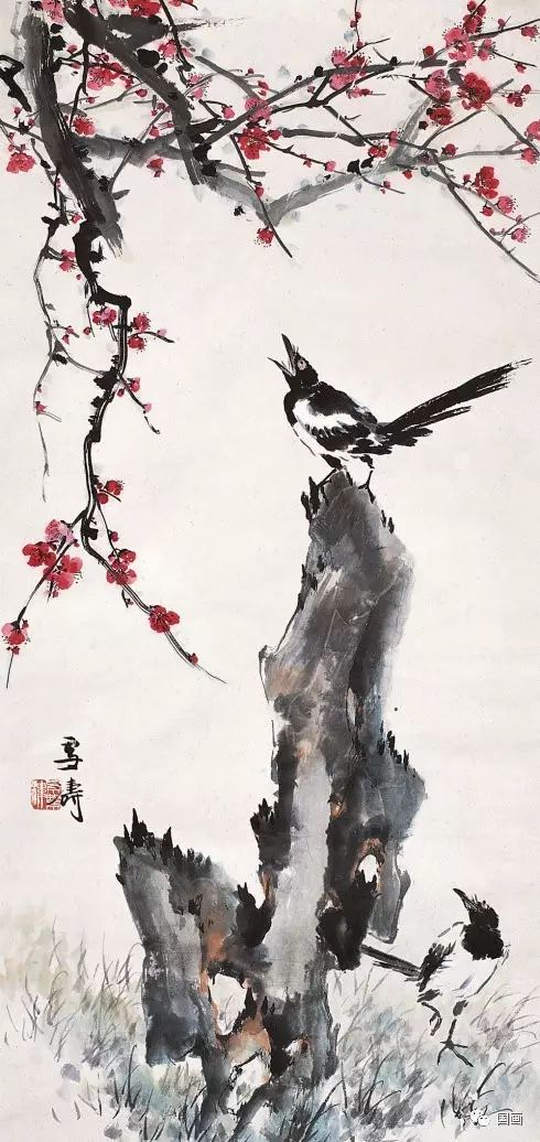 花鸟大师王雪涛画梅,王雪涛花鸟画图片梅花