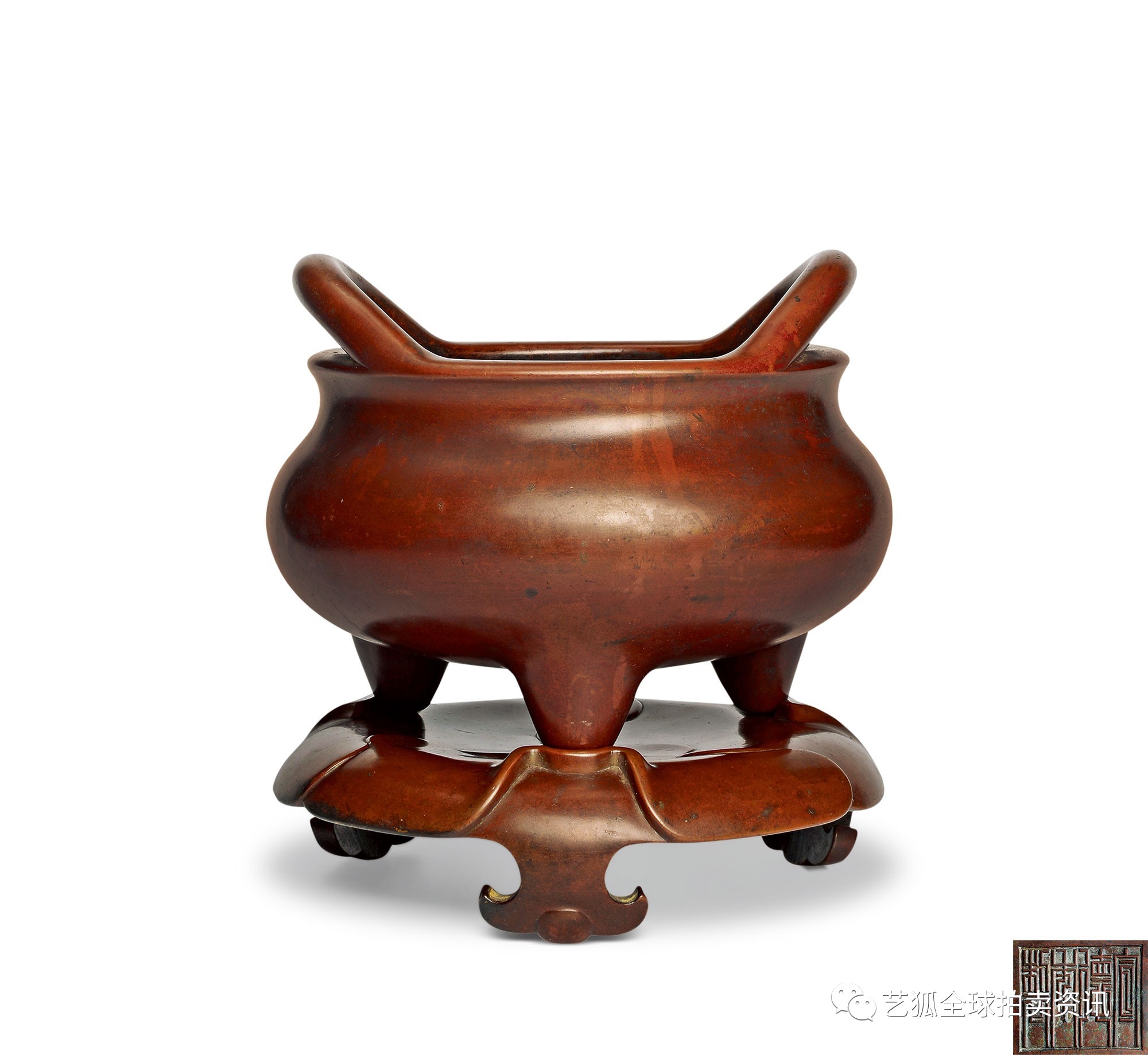 石叟镶银丝铜炉拍卖纪录,铜炉拍卖价格一览表