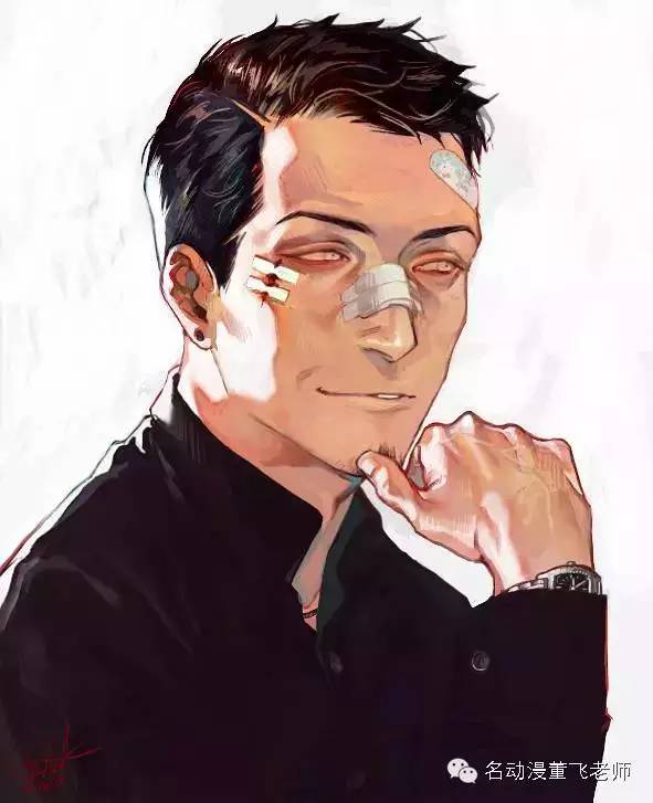 大叔风格插画,帅气大叔的日常插画