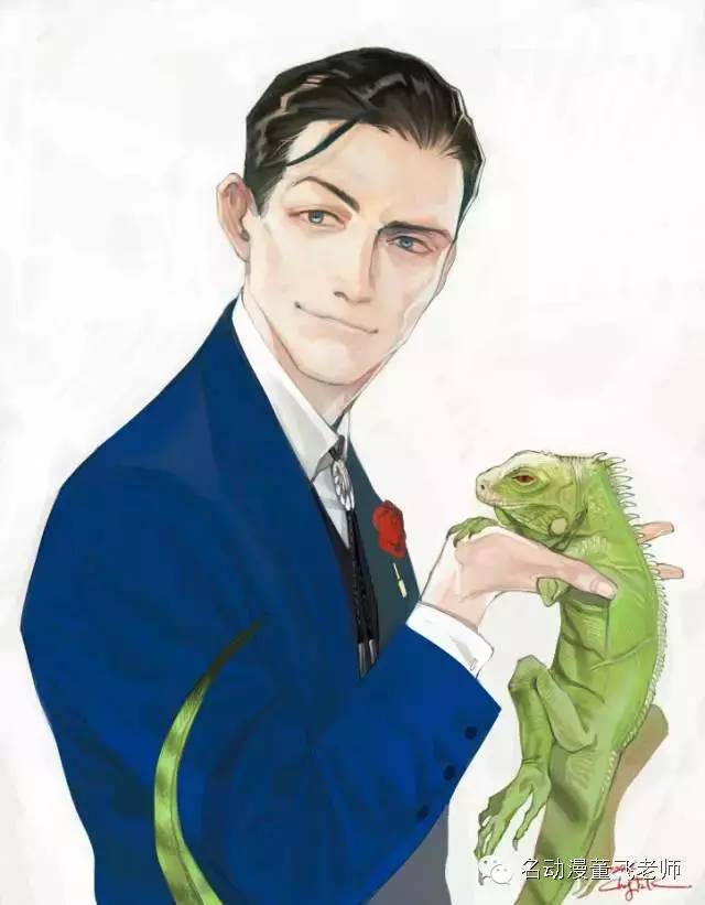 大叔风格插画,帅气大叔的日常插画