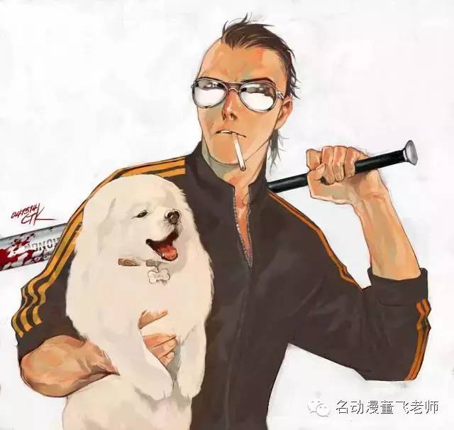 大叔风格插画,帅气大叔的日常插画