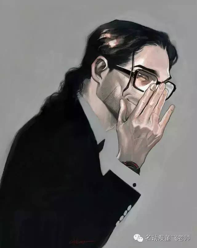 大叔风格插画,帅气大叔的日常插画