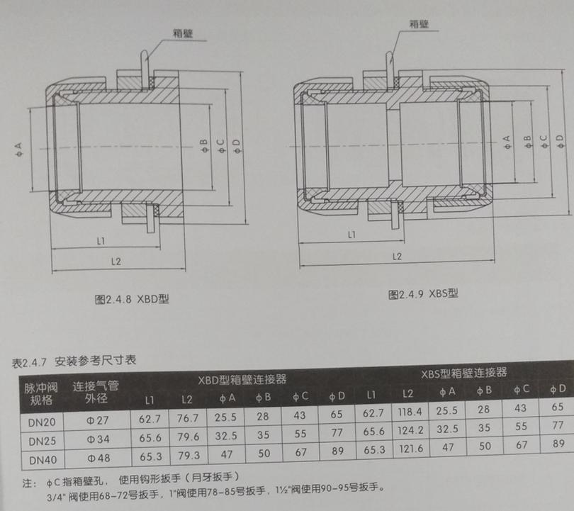 直角式电磁脉冲阀安装图,直角带螺母式电磁脉冲阀安装