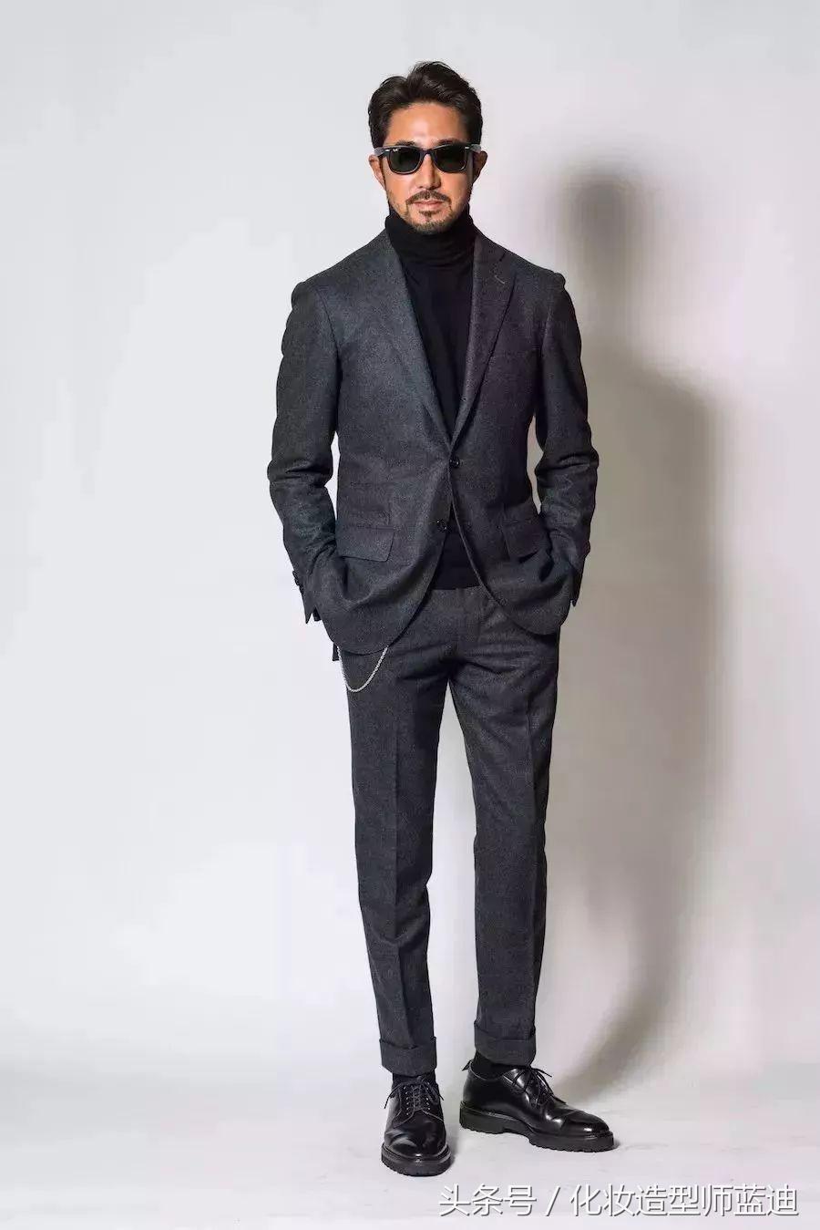 男装高领毛衫怎么搭配衣服,男士小高领毛衫