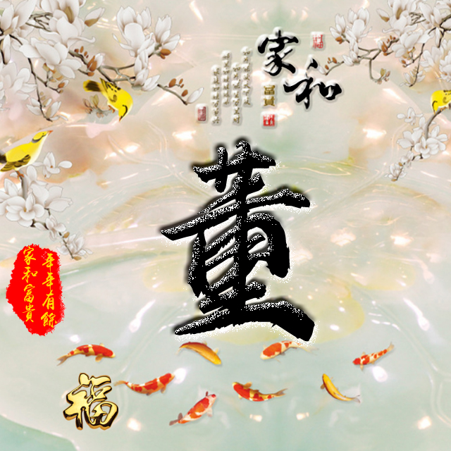 百家姓变形字体个性姓氏头像,彩字百家姓头像