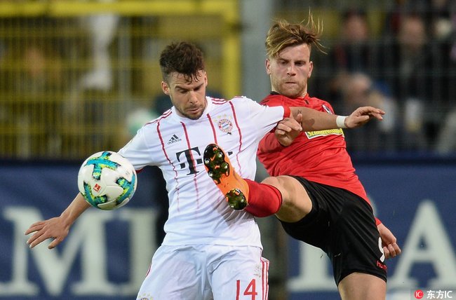 德甲直播回顾拜仁慕尼黑vs弗赖堡,德甲第25轮弗赖堡