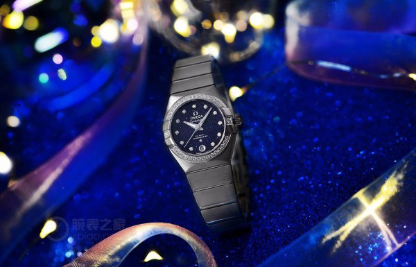 欧米茄星座蓝色表盘女,欧米茄蓝色星空限量