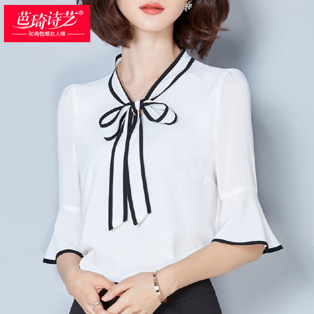 雪纺衫小清新夏季,夏季甜美雪纺衫