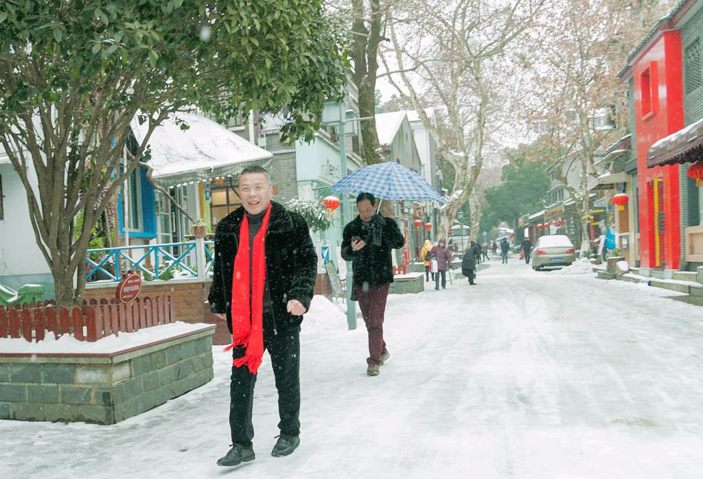 随风飞舞——雪花下武昌街头影像