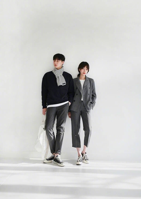 春季情侣装搭配,情侣装卫衣一男一女高级春季套装